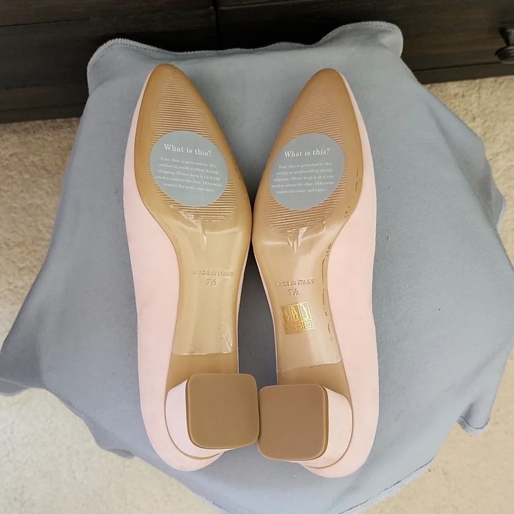 Everlane Pink Suede Almond Heel - Picture 4 of 5
